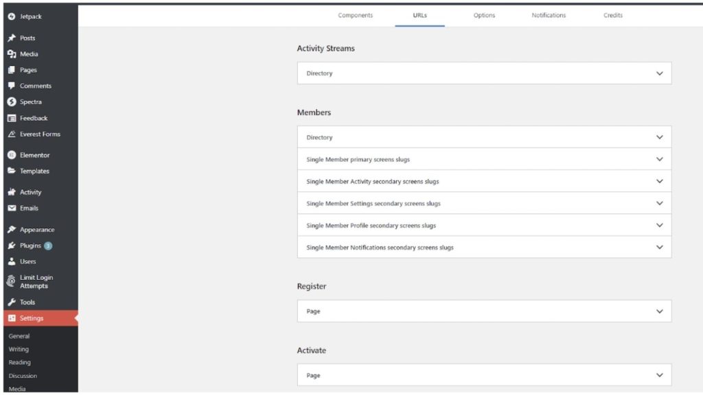 All-in-one Intranet URLs tab